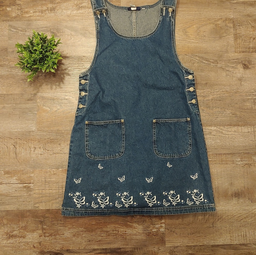 Vintage Butterfly Eric Charles Denim Jumper Dress